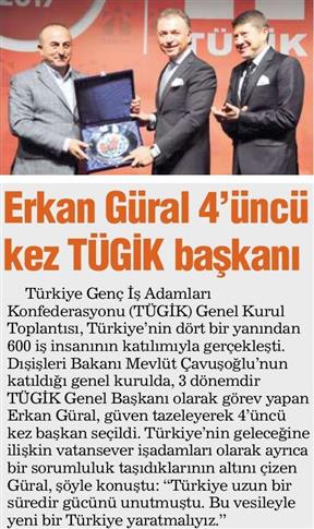 Erkan Güral 4'üncü kez TÜGİK başkanı.