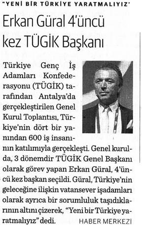 Erkan Güral 4. kez TÜGİK Başkanı.