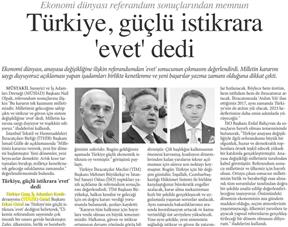 Türkiye, güçlü ekonomik istikrara oy verdi..