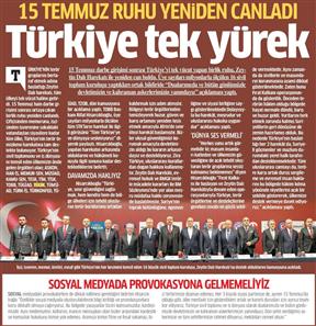 Türkiye'nin milli birlik ve beraberlik ruhu.