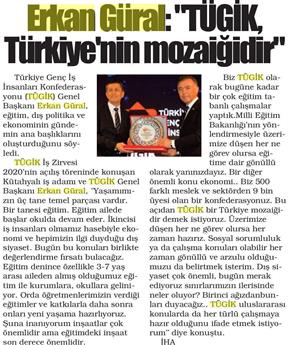 Erkan Güral:  TÜGIK, Türkiye'nin mozaiğidir .