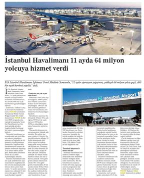 İstanbul Havalimanı 11 ayda 64 milyon yolcuya hizmet verdi.