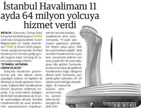 İstanbul Havalimanı 11 ayda 64 milyon yolcuya hizmet verdi.
