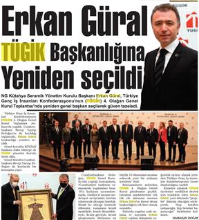 Erkan Güral TÜGİK Başkanlığına Yeniden seçildi.